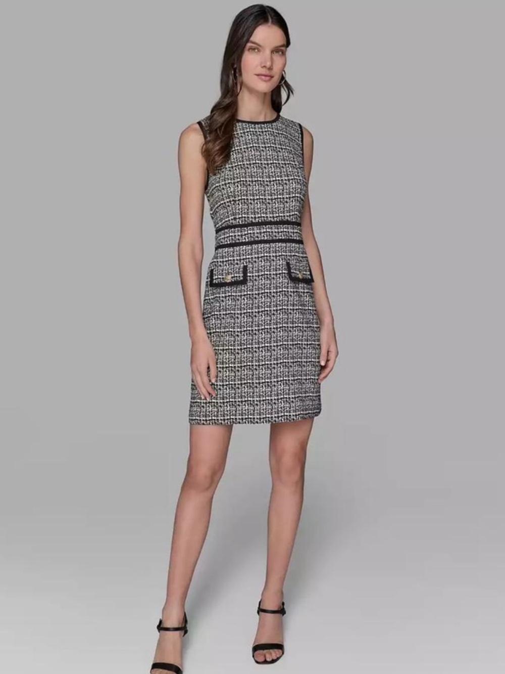 Karl Lagerfeld Black & White Tweed Mini Dress
